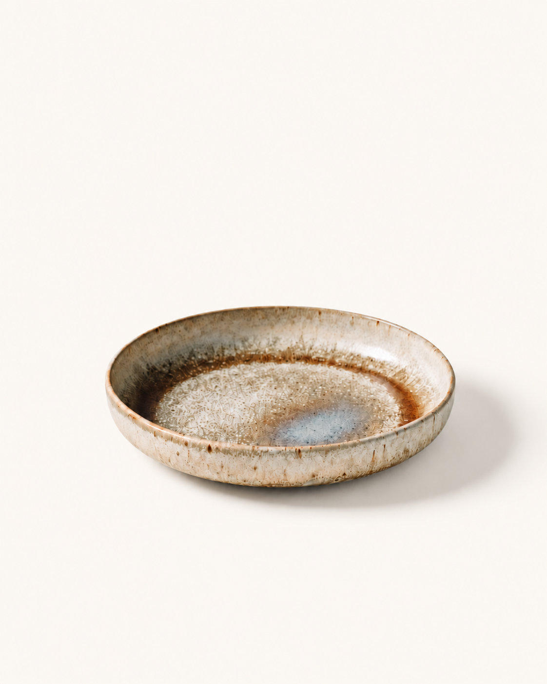 Low Rim Plate (White Brown Trim)